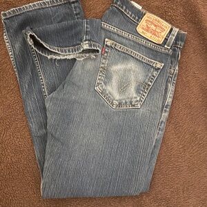Levi's Blue Straight Jeans with Vintage Fade 33x30. 514